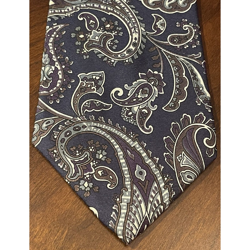 Buckingham Blue Purple 100% Italian Silk Men’s Neck Tie Made In USA